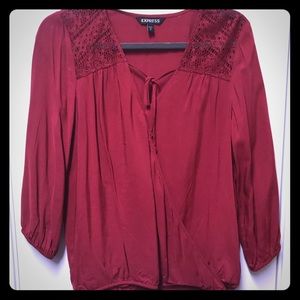 Express Wrap Shirt Burnt Maroon Size M